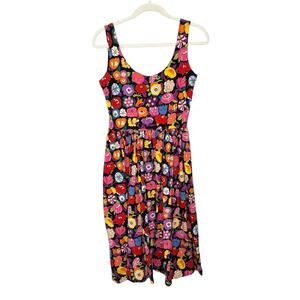 Betsey Johnson 1980s Punk Label Bright Floral 80s Mini Dress